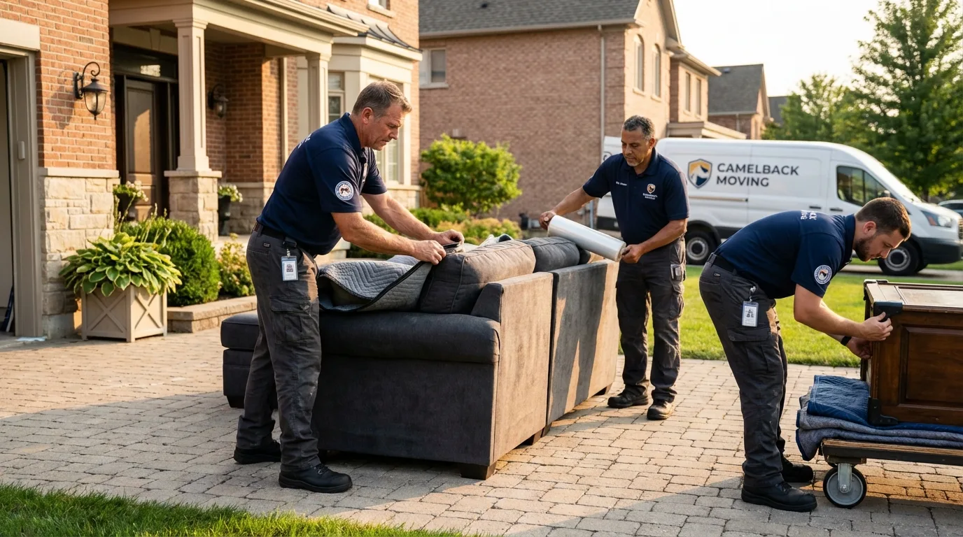 Large estate moving crew wrapping furniture in Tylertown, MS